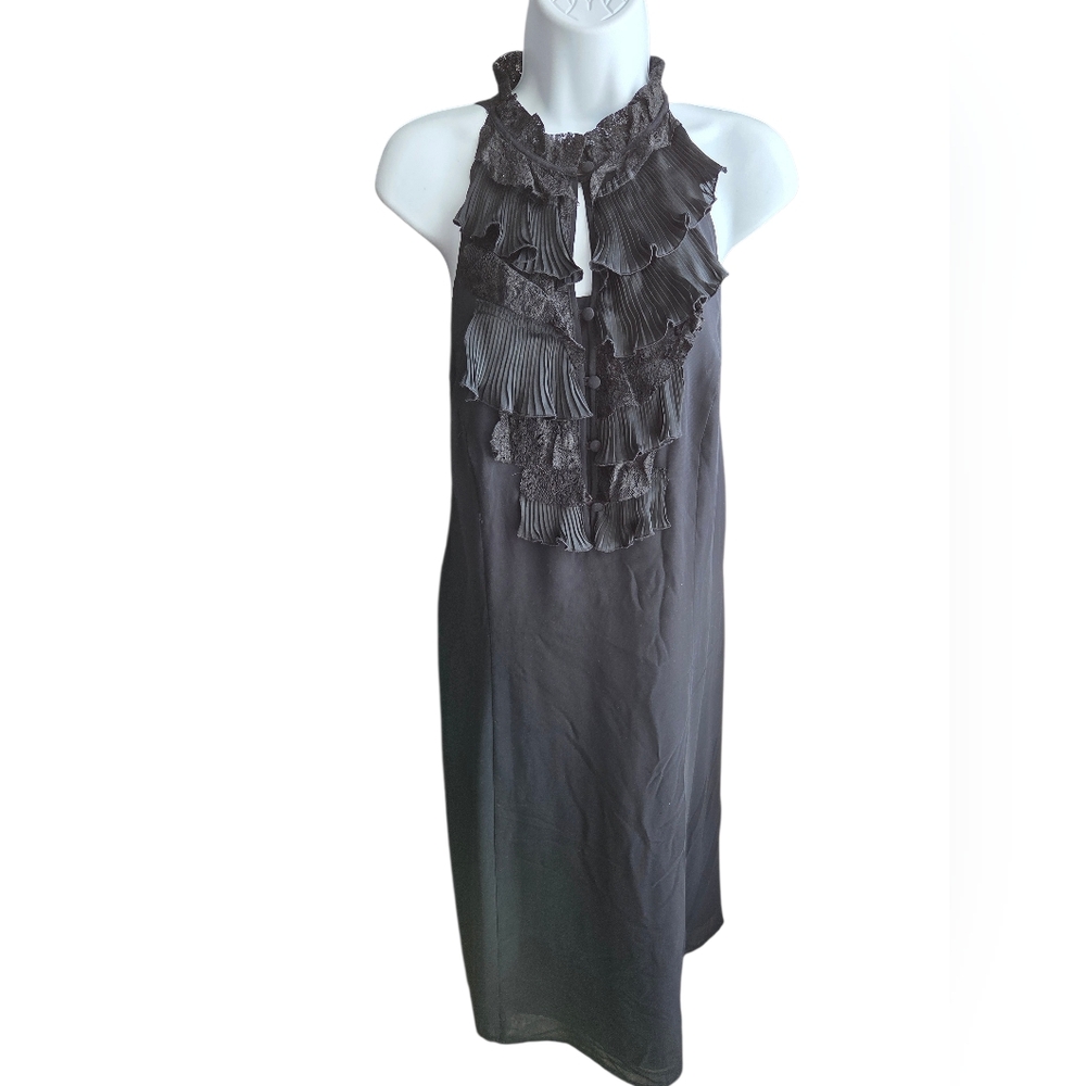 Lane Bryant Black Ruffle Sleeveless Dress Size 16